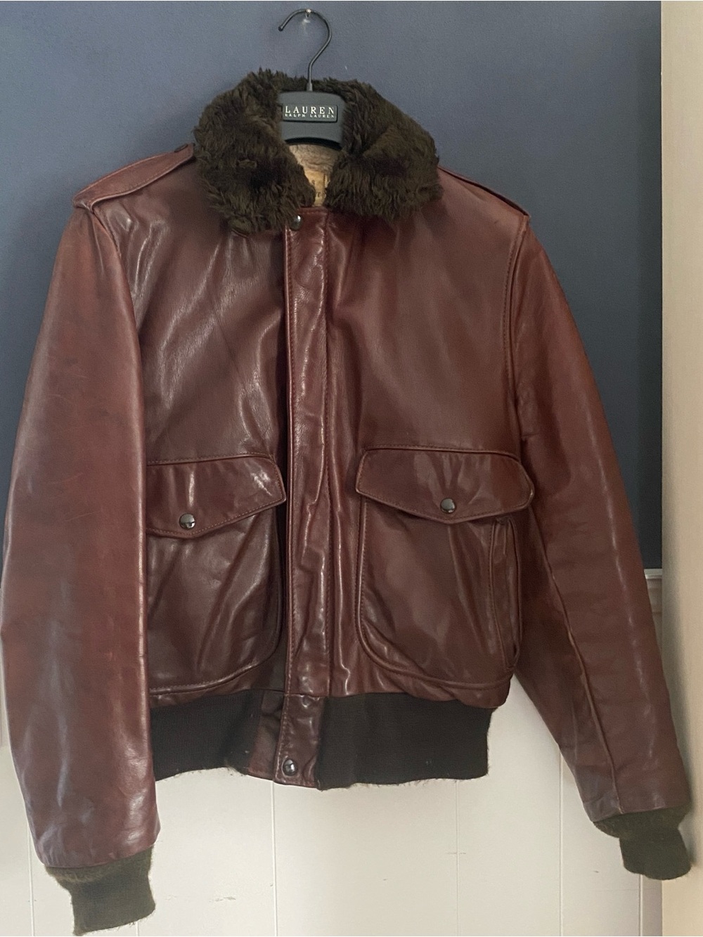 Vintage 1970s Schott NYC I-S-674-M-S Leather Flight Jacket Bomber - Size 40